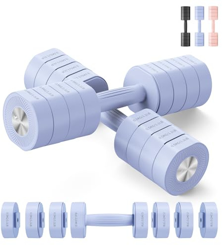 MERACH Hanteln, kurzhanteln 2er Set Verstellbar, 4 in 1 Hanteln Frauen set, 1-4KG Gewichte Verstellbare, Dumbbell für Krafttraining, Fitness, Home Gym, Geschenk- Blau