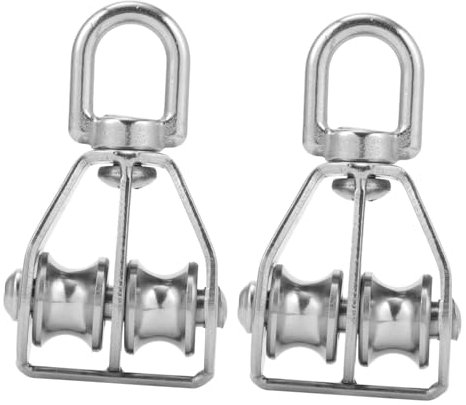 MUSISALY Flaschenzug Aus Edelstahl 304 Mit Drehbaren Flaschenzügen Doppelrolle 2 Stück Ideal Für Die Handhabung Von Dächern Und Seilen