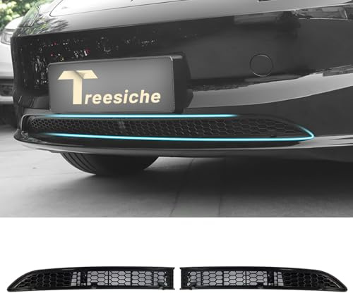 Treesiche Grille de calandre avant pour Tesla Model 3 Highland pare-chocs inférieur de voiture, filet anti-insectes segmenté pour grille de ventilation d'entrée d'air avant, remplacement de la grille