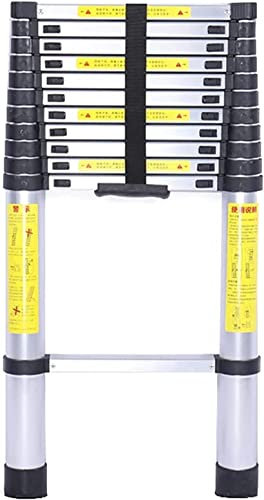 DLNTXFDG Scala telescopica 8 m / 6,2 m / 5 m / 3,8 m / 2,6 m, Scala telescopica Pieghevole in Alluminio per impieghi gravosi, Scala Estensibile per Tetto di casa, Tenda, Camper, soffitta, c