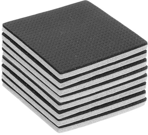 sourcing map 8 Pcs Felt & EVA Furniture Pads, 2 3/8 (60mm) Square Furniture Feet Wood Floor Protectors Self Adhesive for Protecting Hardwood Floors, Table Legs and Chair Legs, Gray+Black