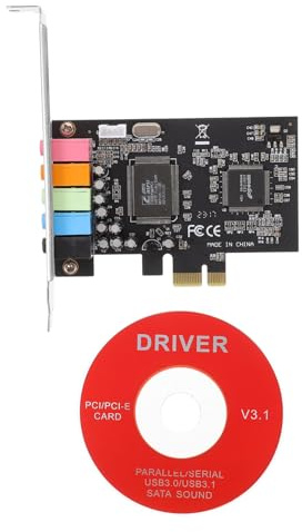 Pcie to 5.1 Sound Card Expansion Card with 5 Interfaces | Metal Cmi8738-6ch, Low Profile Bracket, 96khz Output, PC Desktop Support Random Color