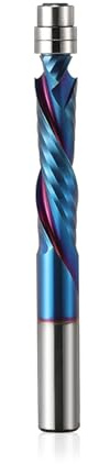 EU_HOZLY Spiral Bündigfräser 8mm Schaft, UP&DOWN Cut Spirale Flush Trim Router Bit,35mm Schnittlänge mit ano Beschichtung,Carbide Drill Bits,Wood Milling Cutters (8 * 35 * 80L)