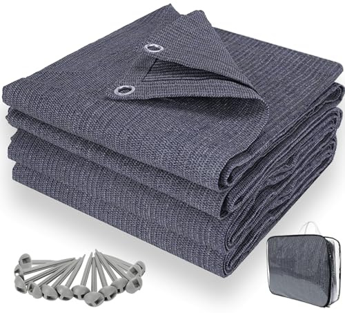 KOIUEYW Vorzeltteppich 300x400 cm - Camping Teppich Outdoor - Aussenteppich Wetterfest Zeltteppich Campingteppich für Wohnmobil, Camping, Wohnwagen, inkl. Tragetasche und Befestigungsnägel