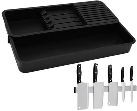 Organizer per coltelli da cassetto, organizer per coltelli con inserti radicati -, rimovibile per bacchette, coltello da frutta e coltello da cucina - può essere utilizzato - Partizione - per ext