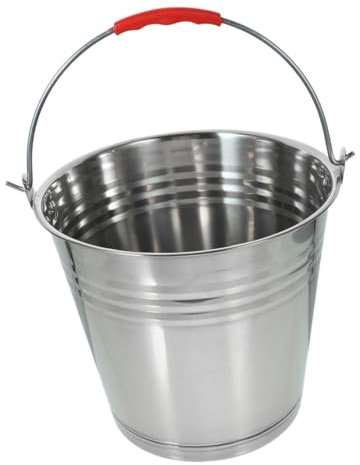 Abaodam Edelstahleimer 7L mit Griff Runder Wassereimer Auslaufsicherer Mehrzweckeimer für Gartenarbeit und Camping Rostfrei und Robust