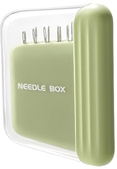 TUYOBG Tragbarer Grün Magnetisch Nadeln Aufbewahrungskoffer, Magnetisch Nadelkissen Aufbewahrung, Nähnadeln Aufbewahrungsbox für Reise und Strickzubehör, Kompakte und Praktische Nadelauswahl
