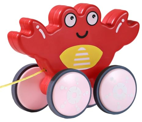 Giocattolo da traino per 1 anno, giocattolo da tirare, giocattolo push-pull a forma di animale, giocattolo educativo per camminare e bilanciare, interattivo con pneumatici silenziosi, per bambini