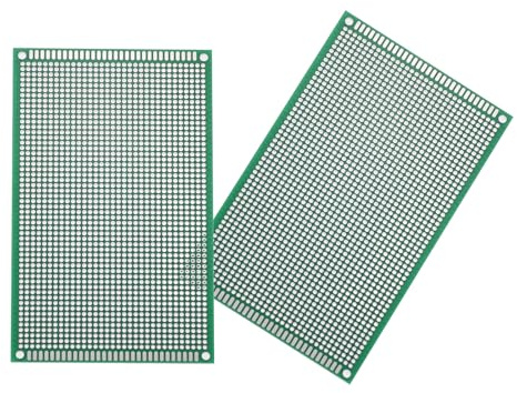 sourcing map 2Pcs Breadboard Solderable 150mm x 90mm Green Circuit PCB Board Double Sided Tin-Plated PCB Prototype Board for Electronics Prototyping, DIY Circuits Projects
