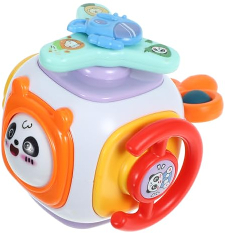 Gogogmee Montessori Busy Cube for Portable Airplane Sensory Travel Enhancing Fine Motor Skills Cognitive Development Safe Plastic Educational