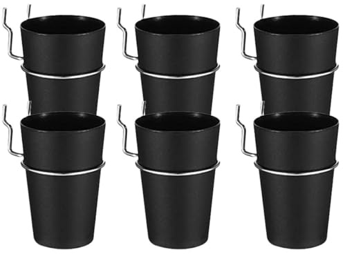 PAMINGONO Porte-Gobelets et Crochets pour Panneau Perforé Lot de 6 Coupelles en Fer et ABS pour Garage et Bureau Rangement Compact pour Tasses et Outils