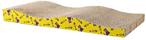 CoudarTitie Tapis Griffoir Chat Carton Matelas Griffoir Lit Griffoir Coussin Anti-dommages Mobilier en Papier Ondulé Doux Convient Chats Repos Jeu, Vague 44.5x21x44cm