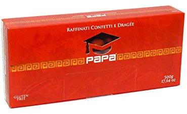 Confetti Rossi 3 Stelle Papa Dolceamaro kg 1 Confetti di Mandorla selezionata calibro 35/36 - Senza glutine - Certificati Kosher - Adatti alla dieta vegetariana - Confezione da 310 Confetti