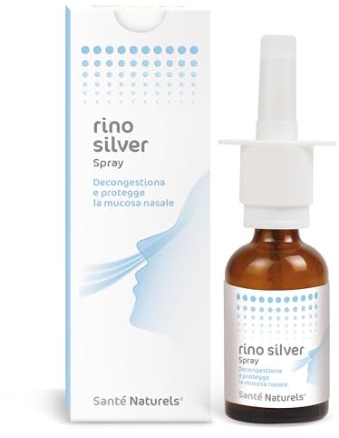 Rino Silver Spray ● 30 ml ● Spray Naso con Argento Colloidale Vero, Aloe Arborescens, Vitamina e Ribes Nigrus ● Decongestiona e Protegge la Mucosa Nasale ● Made in Italy