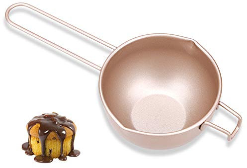 Pentolino per Bagnomaria con Beccuccio Crogiolo per Candele Pentola Bagnomaria per Cioccolato Antiaderente Pentolino Candele Fai Da Te per Far Fondere Caramelle Burro Sapone Acciaio al Carbonio 450ml