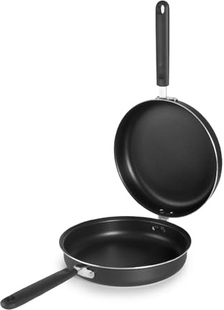IBILI - Sarten doble para tortilla patatas fusion, 20 cms, Aluminio, Antiadherente, Apto para induccion. Voltea tortilla