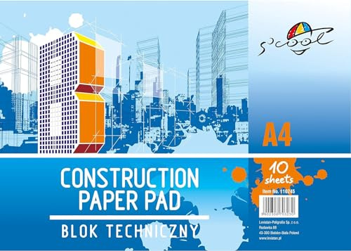 S'COOL - Vielseitig Skizzenblock | Universal Zeichenkarton | Mixed Media Papier | Technisches Zeichenblock (A4, 160 g/m², 10 Blatt)