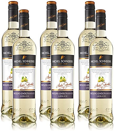 Michel Schneider Riesling Gewürztraminer QbA, lieblich, sortenreines Weinpaket (6x0,75l)