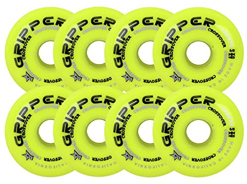 Labeda Rollhockey-Rollen, Crossover, Medium, 80 A, Gelb, 68 mm, 8 Stück