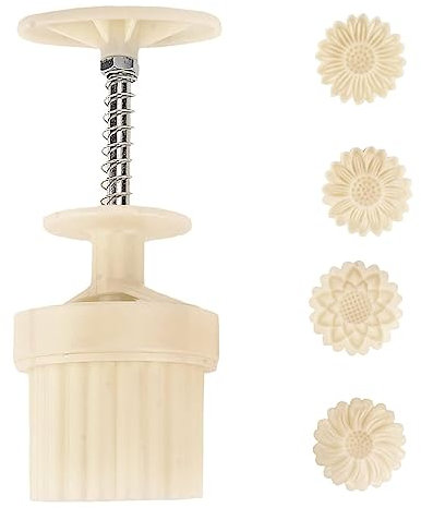 Stampi per Mooncake 3D, Stampi Mooncake Set, Stampo Mooncake, Stampo per Torta Lunare, Timbri Biscotti a Professional Manuale, Luna Stampo per Torta Lunare per cuocere, fai da te, torte, biscotti