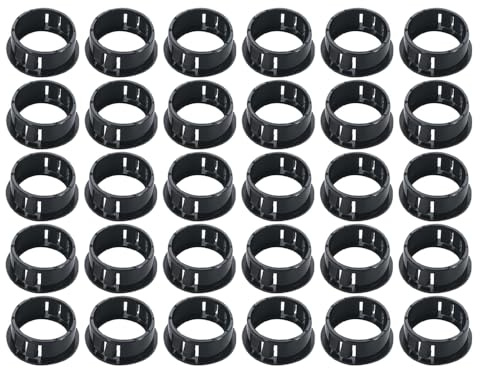 Leliafleury 30 Pcs Plastic Hole Plugs 10mm Round Black Hole Plugs Desk Cable Grommet for Wire Protection
