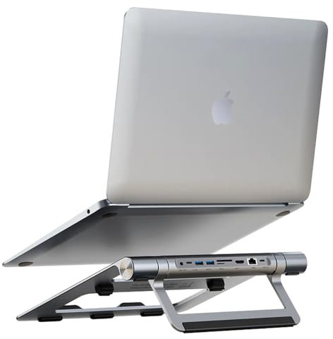 Techly 368314 Docking Station USB-C™ 9 in 1 Hub USB3.1 Stand per Notebook Pieghevole Silver