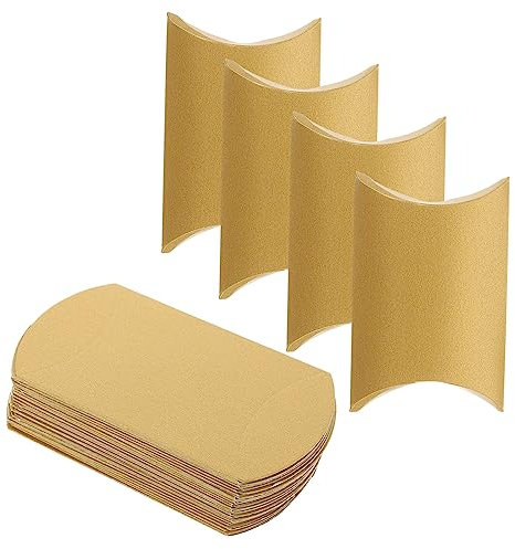 Gatuida 20 Stück Kissenförmige Papier Süßigkeitenboxen in Champagnerfarben 9x3,5x10,5cm Bonbon Verpackungsboxen Für Party Geburtstags Dekoration