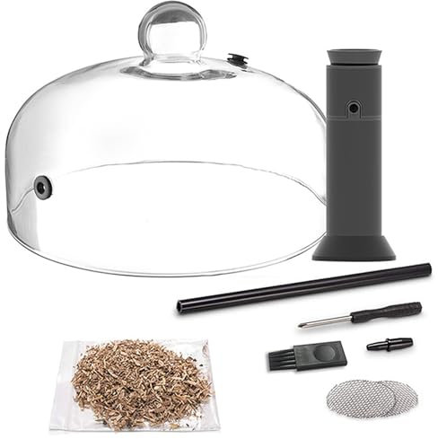 Fumoir à cocktail avec couvercle en dôme | Fumoir portable pour aliments et boissons| Machine à infuser la fumée pour l'intérieur et l'extérieur | Excellent cadeau