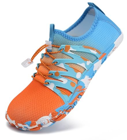 Mabove Wasserschuhe Damen Herren Badeschuhe Strandschuhe Barfussschuhe Barfuß Schuhe Schwimmschuhe Aquaschuhe Surfschuhe für Wassersport(Orange Verkleidung,42EU)