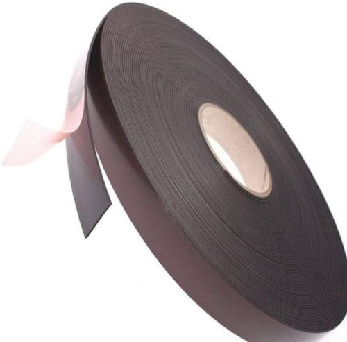 Lean Componentes Nastro magnetico autoadesivo 30 m x 25,4 mm x 1,5 mm, un lato magnetizzato e l'altro con adesivo, ideale per decorazione, fai da te e aiuti visivi, bianco