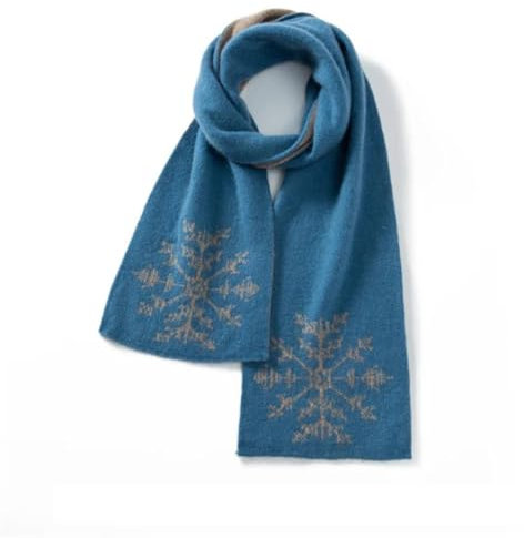 Damen Winter Kaschmir Strickschal Outdoor Warm Kaschmir Schals, blau, One size