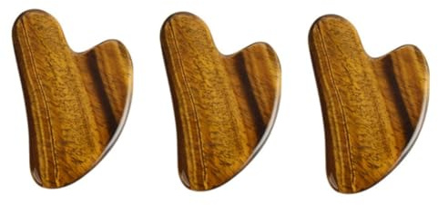 KOMBIUDA 3stücke Tiger's Eye Gua Board Praktisches Scraping Massage Tool Für Gesichtsmassage Und Hautpflege Für Selbstbehandlung Von Falten Durchblutung
