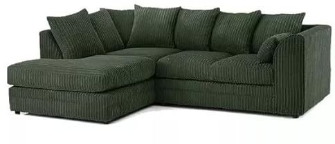 CHICAGO JUMBO CORD SOFA RANGE (Forest Green, Corner Left)