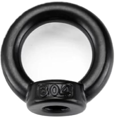 Ringform Ringschrauben, Ringmutter, M3-M24 304 Edelstahl Ringmutter Schraube Mutter Rundring Kappe Hebe-Rigging-Hardware(Black,M16 2pcs)