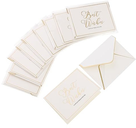 CANIGHT 10 Stück Leere Grußkarten Mit Umschlägen Elegantem Design Papiermaterial Für Familie Und Freunde