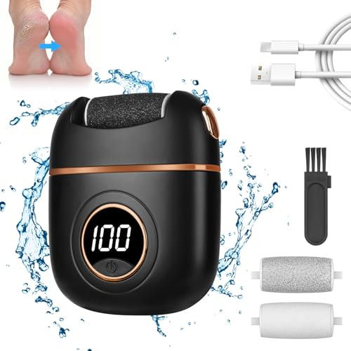 OSDUE Electric Foot File Callus Remover, USB Rechargeable Foot Repair and Grinding Device, Comfortable, Gentle Hard Skin and Callus Removal, with 3 Roller, 2-Speed Mode, Blue