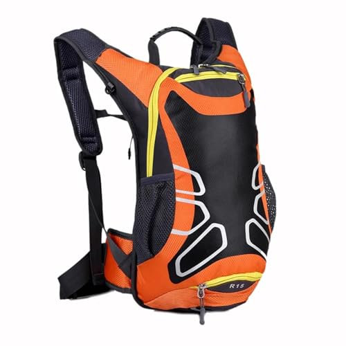 IUYIXWFP Fahrradrucksäcke Rucksack im Freien, wasserdicht, Rennpaket, Motorrad-Fahrradtasche, Fahrradrucksack Für Radsport，Camping(Orange)