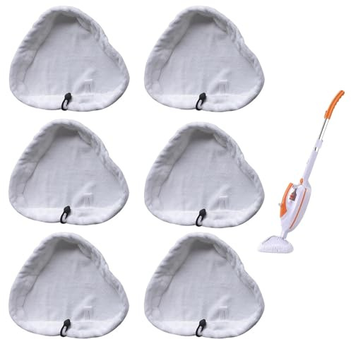 Yeeliv 6pcs Steam Mop Pads, Triangle Microfiber Cleaning Cloth Compatible with H2O X5 Steam Mop Cover, Steam Microfibre Replacement