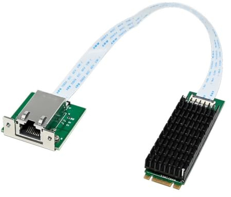 Asyduey Tarjeta de Red M.2 B+M de Puerto ÚNico de 10 GbE Adaptador de Red Ethernet RJ45 AQC107 Tarjeta de Red de Servidor de de Control Industrial