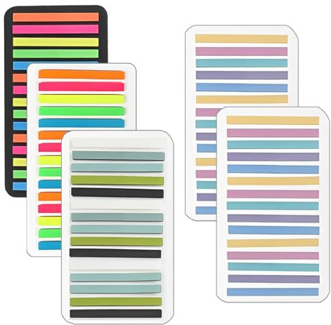 Haftstreifen,1500 Stk Haftstreifen zum Text Markieren Schmal Lang Transparente Haftnotizen Klebemarkierungen Pastell Textstreifen Seitenmarker Klebezettel Selbstklebend Haftmarker,für Büro Schule