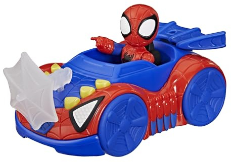 Marvel Spidey and His Amazing Friends, Bólido arácnido, Figura de acción y Coche de Juguete