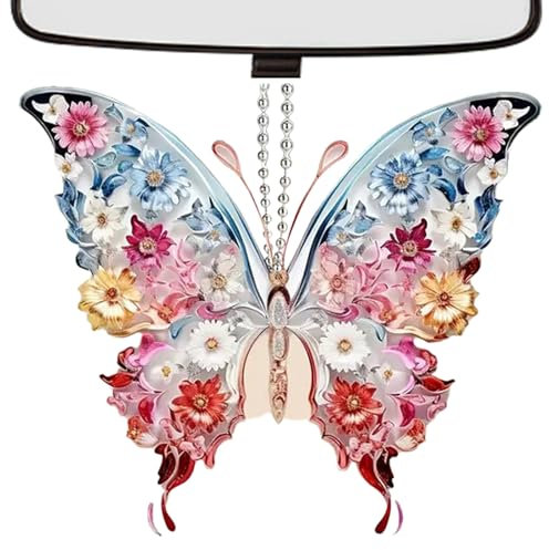 Ornements de Papillon pour Arbre, Papillon cristallin - Butterfly en Verre Arc-en-,Décoration de fenêtres de Fabricant d'arc-en-aux Paillettes pour Les Sacs à Dos, poignées de Porte, Arbres de