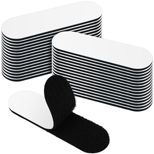FLEXNOVA 30 Stück Klettband Selbstklebend Extra Stark,3.5×12cm Doppelseitig Klettverschluss Selbstklebend Schwarz Stoff Breit Flauschband und Hakenband,Klettband für Fliegengitter Nähen Stoff