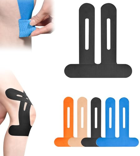 Bande de strap sport, bandage de stabilisation du genou, bande quadrillée pour le genou, Tape de élastiques et Imperméables pour Genoux, Aux épaules, Aux Chevilles et Aux Poignets (Noir*20)