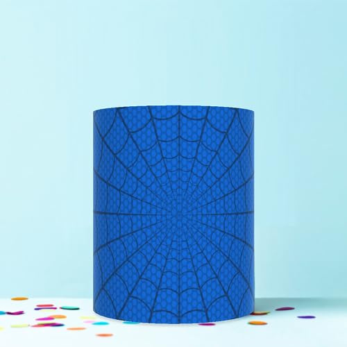 BLUE SPIDER WEB SUPERHERO CAKE WRAP AROUND EDIBLE CAKE TOPPER ICING DECORATION 1 SHEET