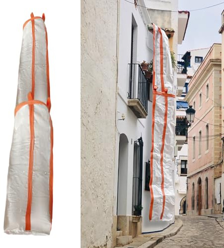 Schuttrutsche, 300cm Bauschuttrutsche | Müllsack mit Vier Spanngurten zum Transport von Zementresten, Müll