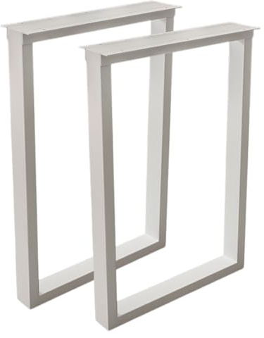 Gambe per tavolo in metallo industriale ad alta resistenza, 40 x 60 cm, gambe tubolari in acciaio bianco, per tavoli da pranzo e tavolini, supporto per mobili da lavoro, set di 2