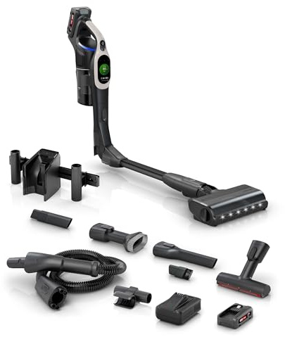 Bosch Akku-Staubsauger Unlimited 10 BTS1042GQC, kabellos, MicroClean Technology, TFT-Display, Staubkomprimierung, HEPA-Filtersystem, 10 J. Motorgarantie, 2x 4Ah Akku, LED-Licht, Schnellladegerät, grau