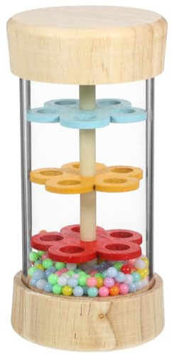 Abaodam Bâton de pluie en bois pour fabricant de sons de pluie, instrument de musique pour jeu sensoriel et éducation précoce, surface lisse, reconnaissance des couleurs, bâton de percussion éducatif