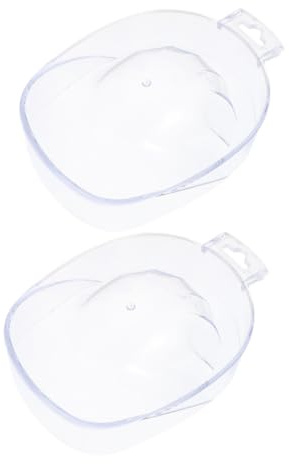 CIYODO 2 piezas Cuencos Transparentes de Remojo para Manicura Herramienta para Soaking de Uñas Contenedor de Acrílico Resistente para Ablandar Cutículas y Quitar Esmalte Uso Profesional